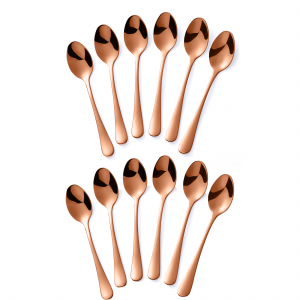 12 ovale theelepels rosé goud