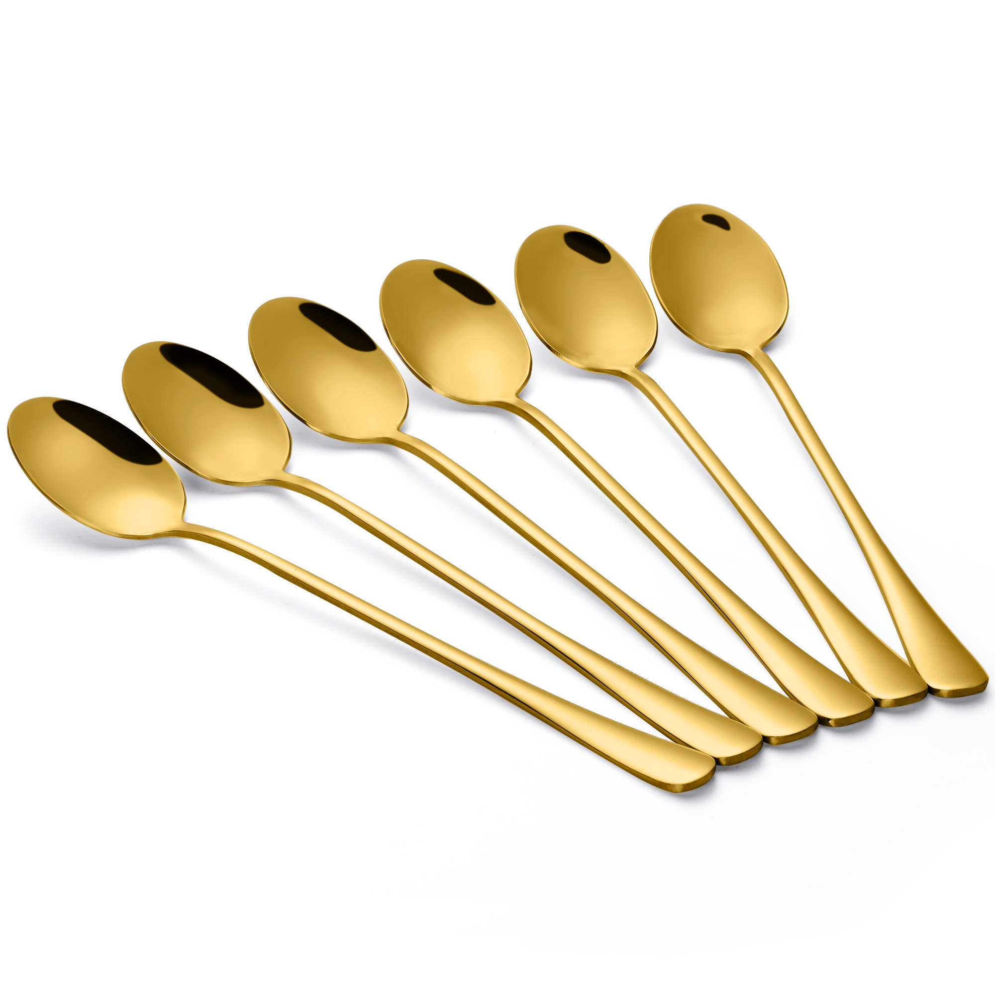 Lange lepels goud set van 6