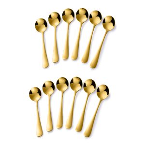 12 ronde theelepels goud