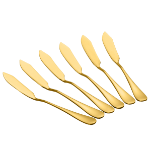 6 botermesjes goud