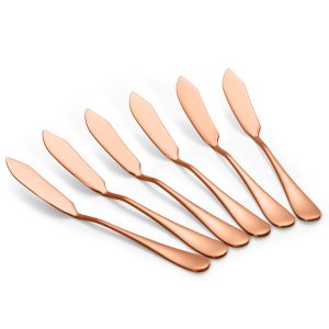 6 botermesjes rosé goud