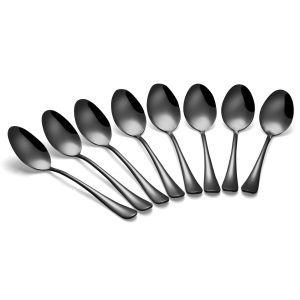 8 tafellepels zwart