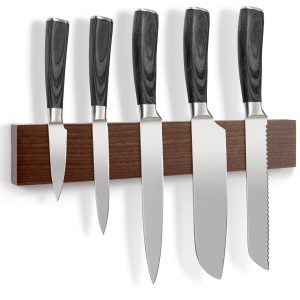 Messenmagneet walnotenhout 40cm